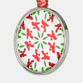 Kerstpoedels Metalen Ornament (Links)