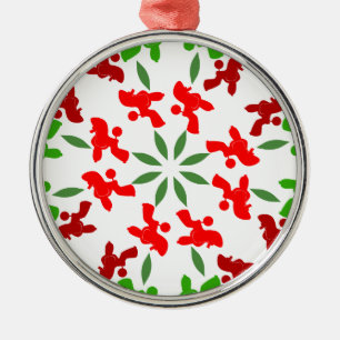 Kerstpoedels Metalen Ornament