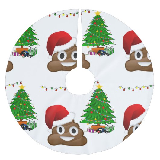 Kerstpoep emoji boom rok kerstboom rok (Voorkant)