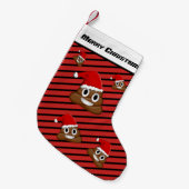 Kerstpoep emoji kleine kerstsok (Voorkant (Hangend))