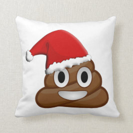 Kerstpoep emoji kussen