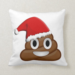 Kerstpoep emoji kussen