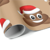 Kerstpoep emoji met kerstmuts cadeaupapier (Rol Hoek)