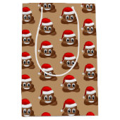 Kerstpoep emoji met kerstmuts cadeautas (Voorkant)