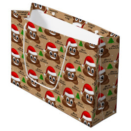 Kerstpoep emoji met kerstmuts cadeautas