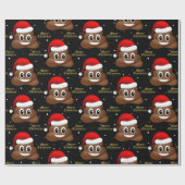 Kerstpoep emoji met kerstmuts inpakpapier (Vlak)
