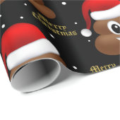Kerstpoep emoji met kerstmuts inpakpapier (Rol Hoek)