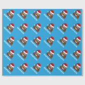 Kerstpoep emoji met kerstmuts inpakpapier (Vlak)