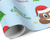 Kerstpoep emoji met kerstmuts inpakpapier (Rol Hoek)