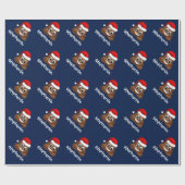 Kerstpoep emoji met kerstmuts inpakpapier (Vlak)