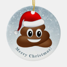 Kerstpoep emoji met kerstmuts