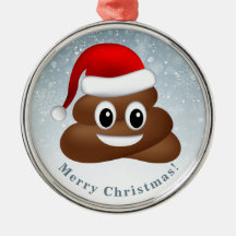 Kerstpoep emoji met kerstmuts