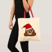 Kerstpoep emoji tote bag (Voorkant (product))