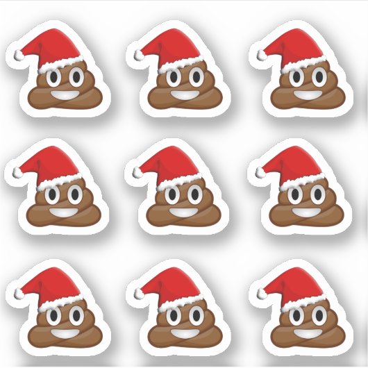 Kerstpoep emojis sticker (Voorkant)
