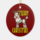 Kerstpoes met rendierAntlers Keramisch Ornament (Links)