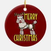 Kerstpoes met rendierAntlers Keramisch Ornament (Achterkant)