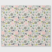 Kerstpoinsettia Acorns Gray Aqua Lime Green Cadeaupapier (Vlak)