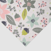 Kerstpoinsettia Acorns Gray Aqua Lime Green Tissuepapier (Detail)