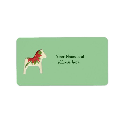 Kerstpoinsettia Adres label (Voorkant)