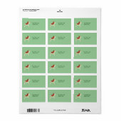 Kerstpoinsettia Adres label (Full Sheet)