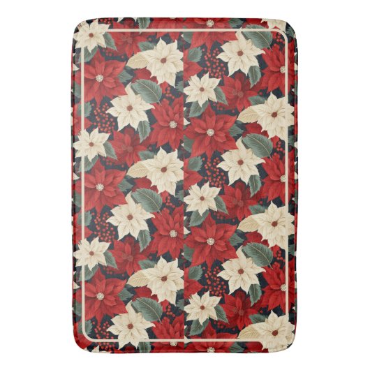 Kerstpoinsettia Badmat (Voorkant Verticaal)