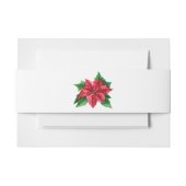 Kerstpoinsettia Belly Band Uitnodigingen Wikkel (Voorkant Voorbeeld)