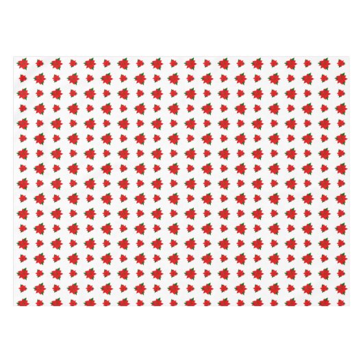 Kerstpoinsettia Bloemen op witte tablet Tafelkleed (Voorkant (Horizontaal))