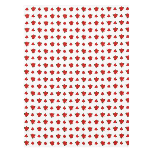 Kerstpoinsettia Bloemen op witte tablet Tafelkleed (Voorkant)