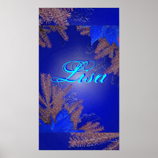 Kerstpoinsettia Blue Lisa I Poster
