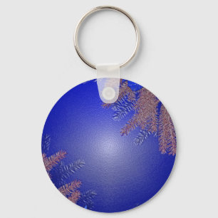 Kerstpoinsettia Blue Sleutelhanger