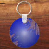 Kerstpoinsettia Blue Sleutelhanger (Voorkant)