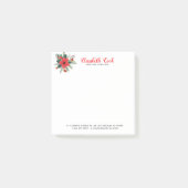 Kerstpoinsettia Bouquet Modern Typografie Post-it® Notes (Voorkant)