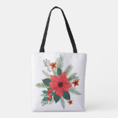 Kerstpoinsettia Bouquet Tote Bag (Achterkant)
