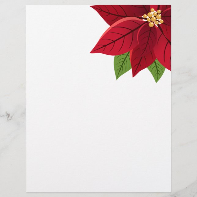 Kerstpoinsettia Briefhoofd (Voorkant)