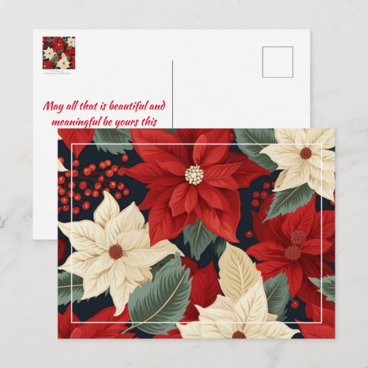Kerstpoinsettia Briefkaart (Voorkant / Achterkant)