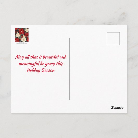 Kerstpoinsettia Briefkaart (Achterkant)