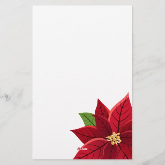 Kerstpoinsettia Briefpapier (Achterkant)