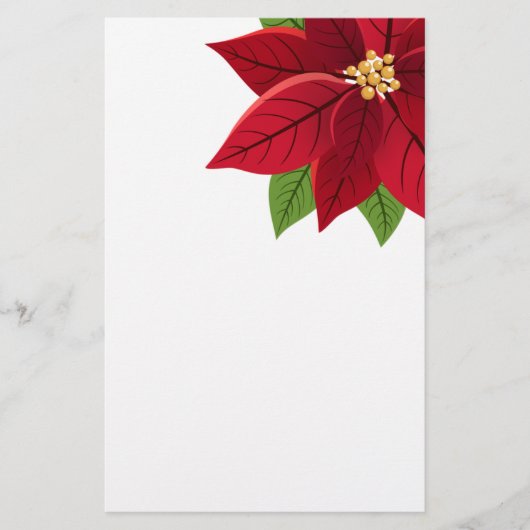Kerstpoinsettia Briefpapier (Voorkant)