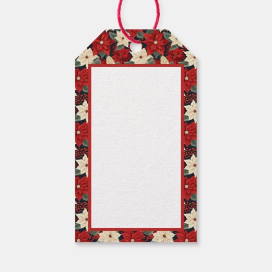 Kerstpoinsettia Cadeaulabel (Achterkant)