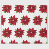 Kerstpoinsettia Cadeaupapier (Vlak)