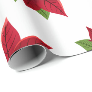 Kerstpoinsettia Cadeaupapier