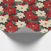 Kerstpoinsettia Cadeaupapier (Hoek)