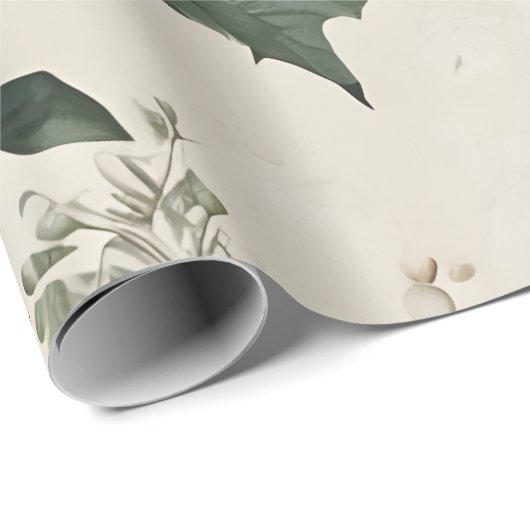 Kerstpoinsettia Cadeaupapier (Rol Hoek)