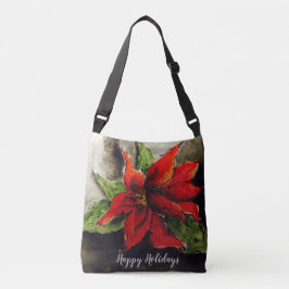 Kerstpoinsettia Crossbody Tas
