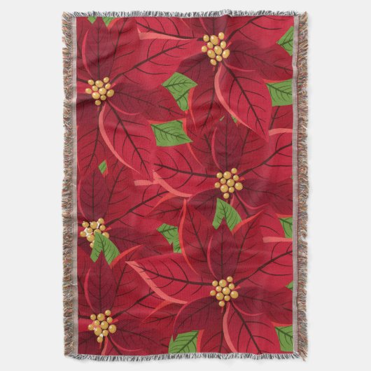 Kerstpoinsettia Deken (Voorkant Verticaal)