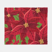 Kerstpoinsettia Fleece Deken (Voorkant (Horizontaal))