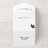 Kerstpoinsettia Floral Holiday Winter All In One Uitnodiging (Buitenkant)