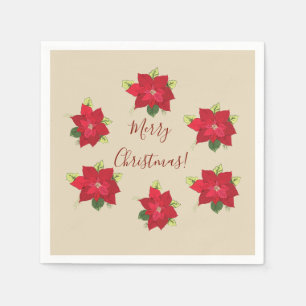 kerstpoinsettia Flowers Servet