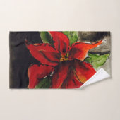 Kerstpoinsettia Handdoek (Handdoek)