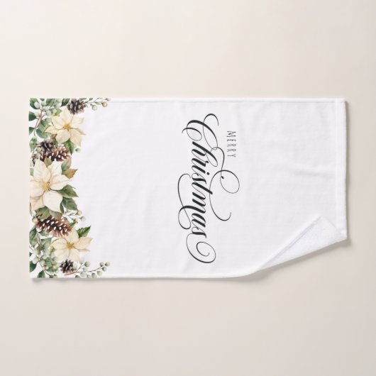 Kerstpoinsettia Handdoek (Handdoek)